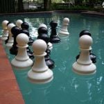 pawns going for a swim
